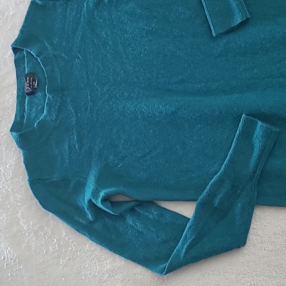 J.Crew 100% Cashmere Sweater Dress Teal Green XS Long Sleeve Knit Midi Workwear - Picture 3 of 12
